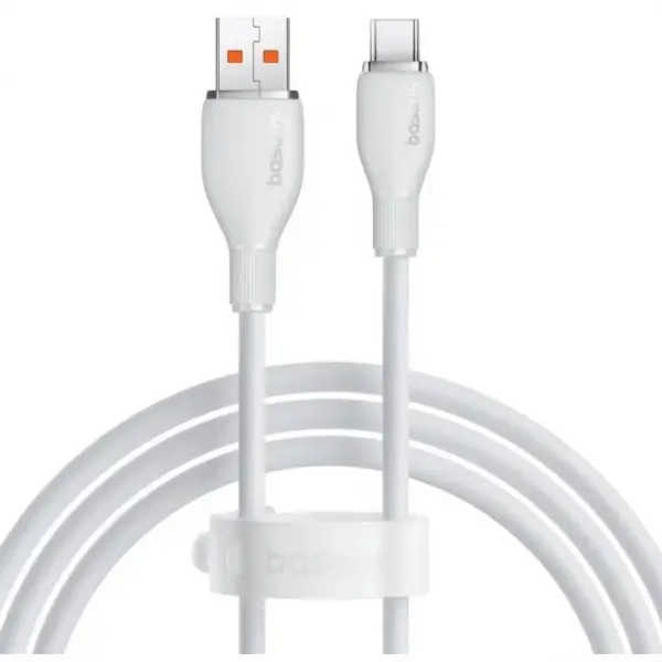 Cablu Date si Incarcare USB-A - USB-C Baseus Pudding, 100W, 1.2m, Alb