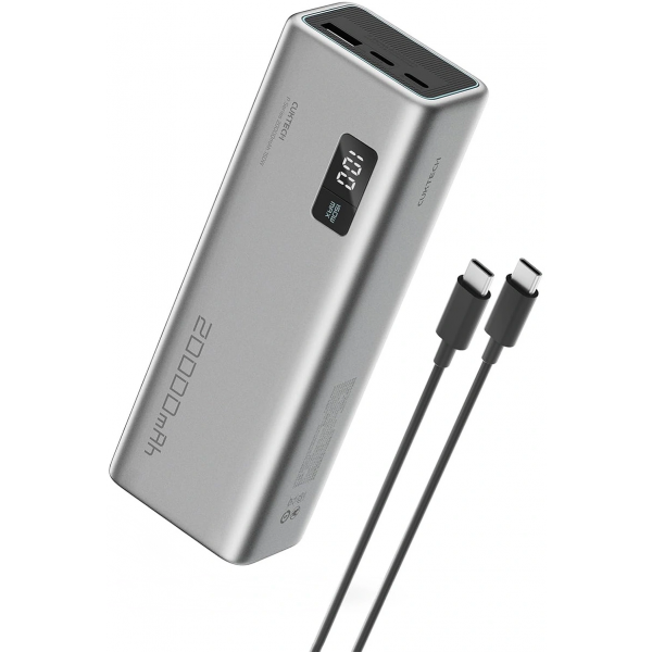 Baterie Externa Cuktech P+ No.15, 20000mAh, 150W, QC + PD, 1 x USB-A - 2 x USB-C, Gri CUKPB200GLBK