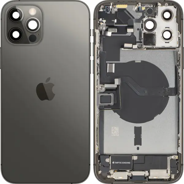 Capac Baterie Apple iPhone 12 Pro Max, Cu Carcasa Mijloc, Full Parts, Gri (Graphite), Swap
