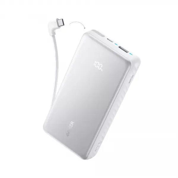 Baterie Externa Anker Zolo, 20000mAh, 22.5W, QC + PD, 1 x USB-A - 2 x USB-C, Alba A110EH21