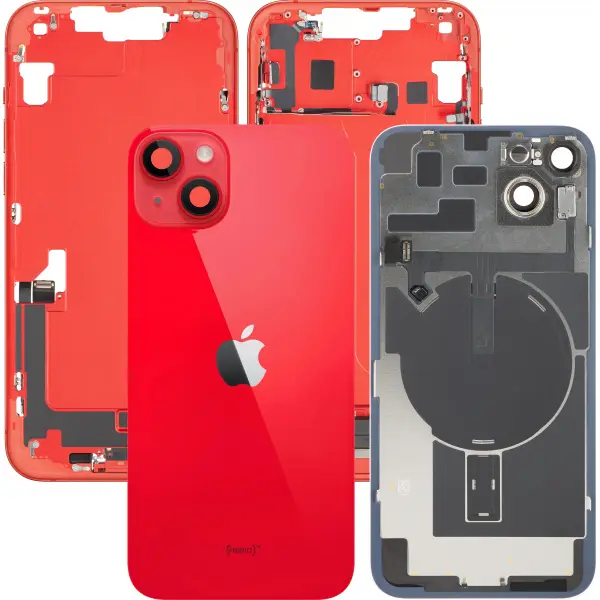 Capac Baterie Apple iPhone 14 Plus, Cu Carcasa Mijloc, Full Parts, Rosu, Swap
