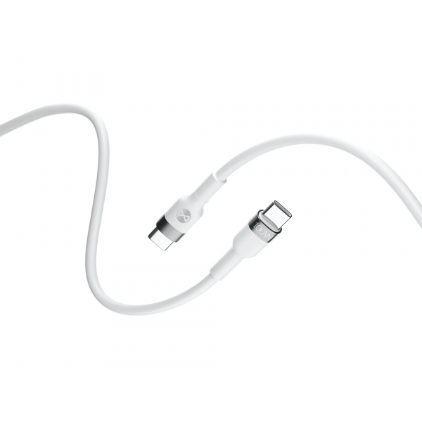 Cablu Date si Incarcare USB-C - USB-C Forever Flexible, 100W, 2m, Alb