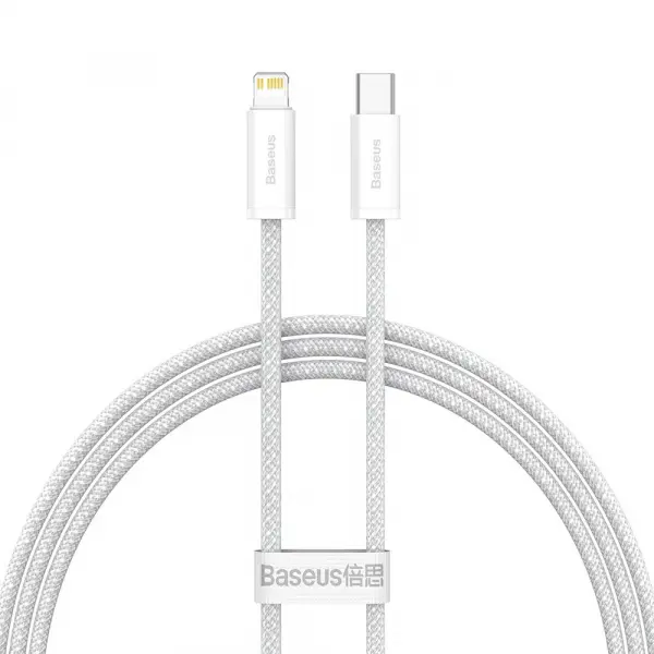 Cablu Date si Incarcare USB-C - Lightning Baseus Dynamic Fast Charging, 20W, 2m, Alb CALD000102