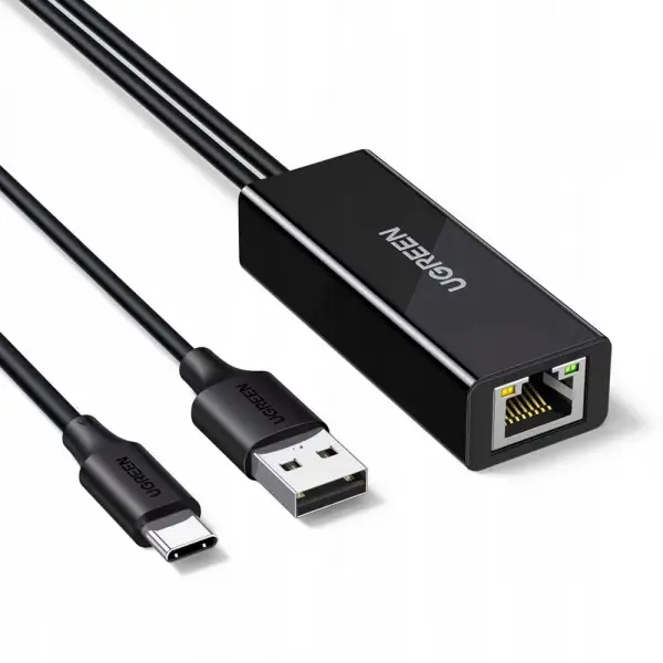 Placa Retea UGREEN CR110 (75535), RJ45, USB / USB-C, Negru