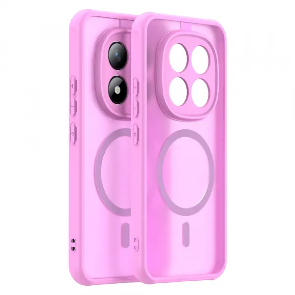 Husa MagSafe pentru Xiaomi Poco M8 Pro / Redmi Note 15 Pro+ 5G, Techsuit, HaloFrost II, Roz