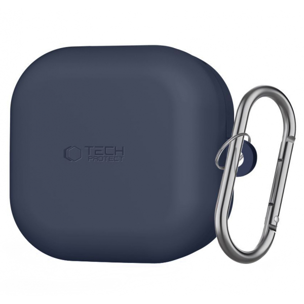 Husa Tech-Protect Silicone Hook pentru Samsung Galaxy Buds4 / Buds4 Pro, Bleumarin