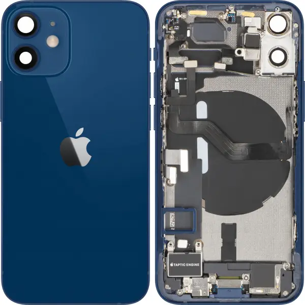 Capac Baterie Apple iPhone 12 mini, Cu Carcasa Mijloc, Full Parts, Albastru, Swap