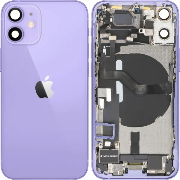 Capac Baterie Apple iPhone 12 mini, Cu Carcasa Mijloc, Full Parts, Mov, Swap