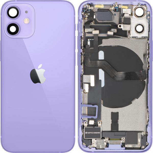 Capac Baterie Apple iPhone 12 mini, Cu Carcasa Mijloc, Full Parts, Mov, Swap