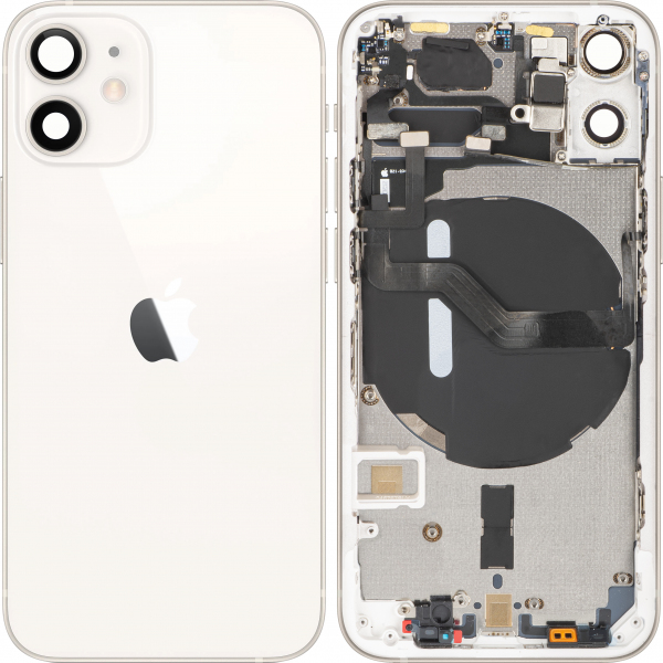 Capac Baterie Apple iPhone 12 mini, Cu Carcasa Mijloc, Alb, Swap