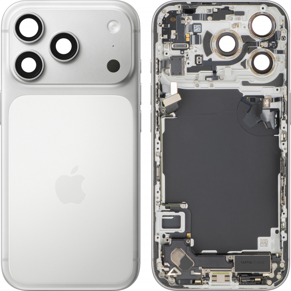 Capac Baterie Apple iPhone 17 Pro, Cu Carcasa Mijloc, Full Parts, Argintiu, Swap