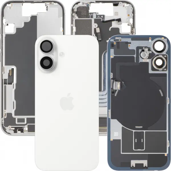 Capac Baterie Apple iPhone 17, Cu Carcasa Mijloc, Full Parts, Alb, Swap