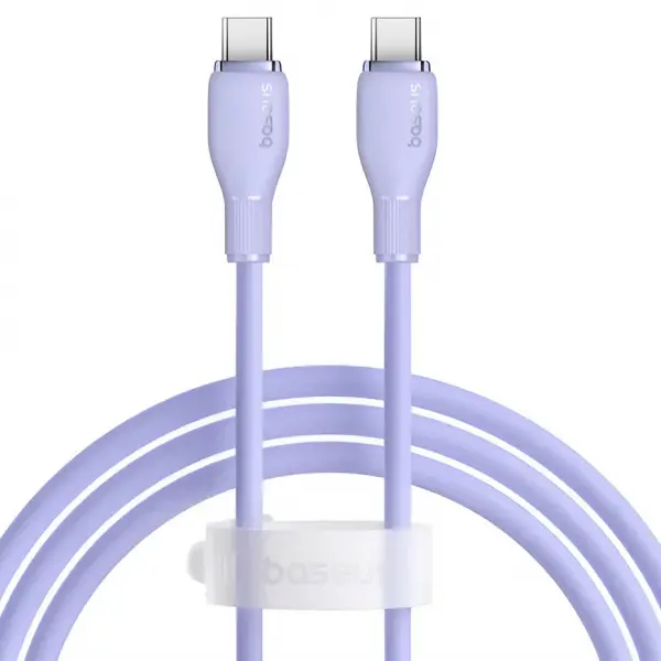 Cablu Date si Incarcare USB-C - USB-C Baseus Pudding, 100W, 1.2m, Mov P10355702511-00
