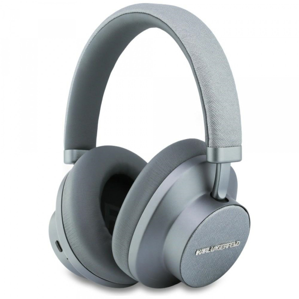 Handsfree Bluetooth Karl Lagerfeld Saffiano Elongated, A2DP, ANC, Gri