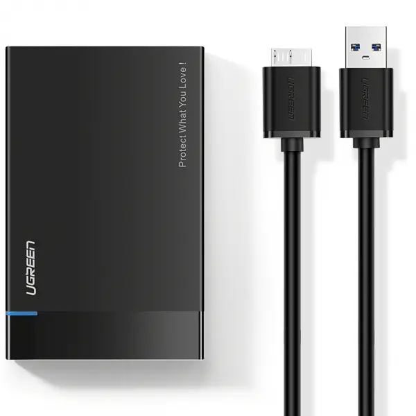 Rack UGREEN US221 pentru HDD / SSD SATA 2.5inch, USB 3.2, Negru
