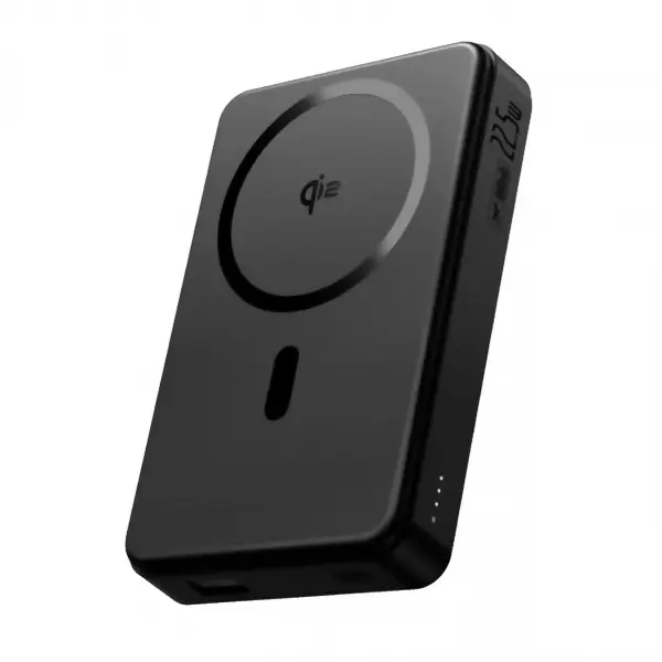 Baterie Externa Wireless Baseus Airpow2 Qi2, 10000mAh, 22.5W, QC + PD + FQI, 1 x QI - 1 x USB-A - 1 x USB-C, Neagra P10080000123-00