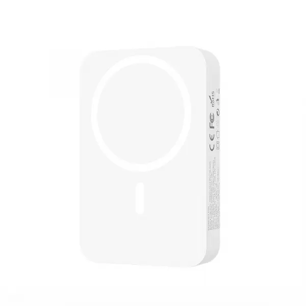 Baterie Externa Wireless BWOO BO-P59, 10000mAh, 20W, PD + QI, 1 x QI - 1 x USB-C, Alba