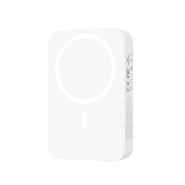Baterie Externa Wireless BWOO BO-P59, 10000mAh, 20W, PD + QI, 1 x QI - 1 x USB-C, Alba