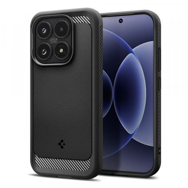 Husa pentru Xiaomi 17, Spigen, Rugged Armor, Neagra Mata ACS10458