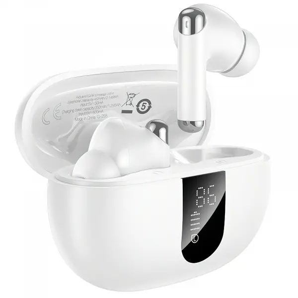 Handsfree Bluetooth HOCO EQ26, TWS, ANC, Alb