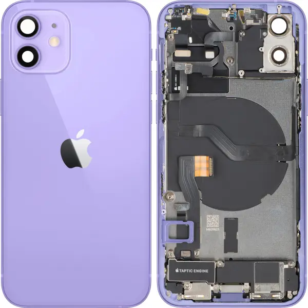 Capac Baterie Apple iPhone 12, Cu Carcasa Mijloc, Full Parts, Mov, Swap
