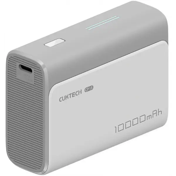 Baterie Externa Cuktech CP13, 10000mAh, 30W, QC + PD, 1 x USB-A - 1 x USB-C, Gri