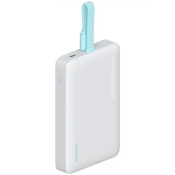 Baterie Externa Wireless Cuktech CP132ML, 10000mAh, 22.5W, PD + QI, 2 x USB-C, Alba