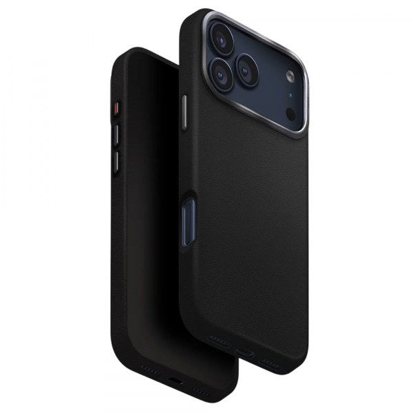 Husa pentru Apple iPhone 17 Pro Max, UNIQ, Lyden Leatherette, Neagra