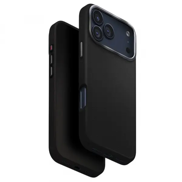 Husa pentru Apple iPhone 17 Pro, UNIQ, Lyden Leatherette, Neagra