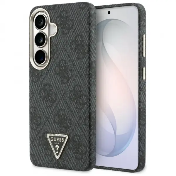 Husa MagSafe pentru Samsung Galaxy S26 S942, Guess, 4G Triangle Logo, Neagra