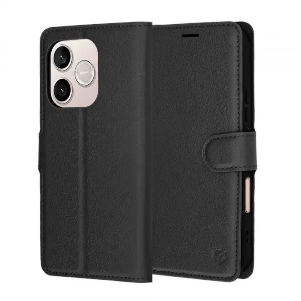 Husa pentru Honor 600 Lite, Techsuit, Leather Folio, Neagra