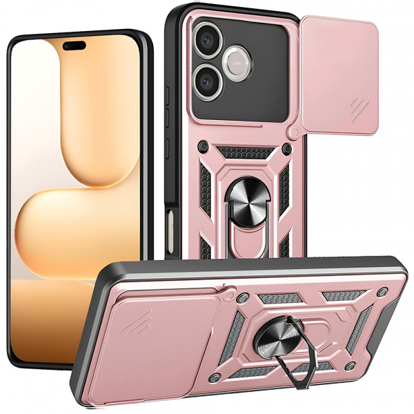 Husa pentru Honor 600 Lite, Techsuit, CamShield, Roz Aurie