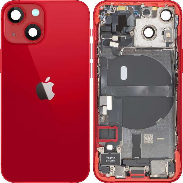 Capac Baterie Apple iPhone 13 mini, Cu Carcasa Mijloc, Full Parts, Rosu, Swap