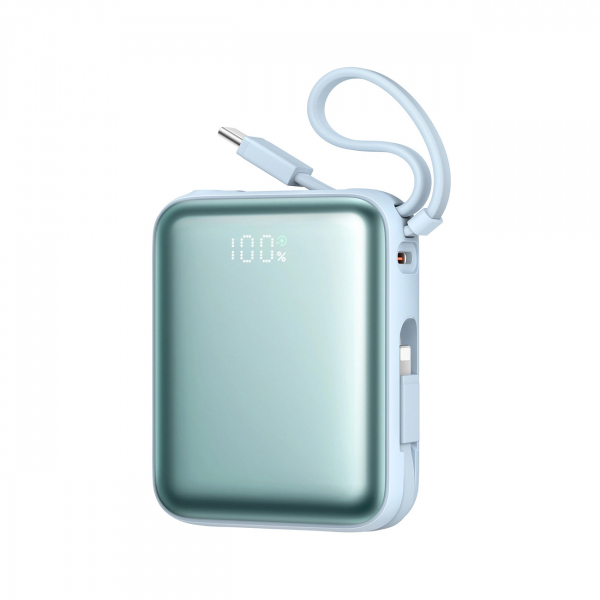 Baterie Externa Joyroom JR-PBF27, 10000mAh, 22.5W, QC + PD, 1 x Lightning - 2 x USB-C, Albastra