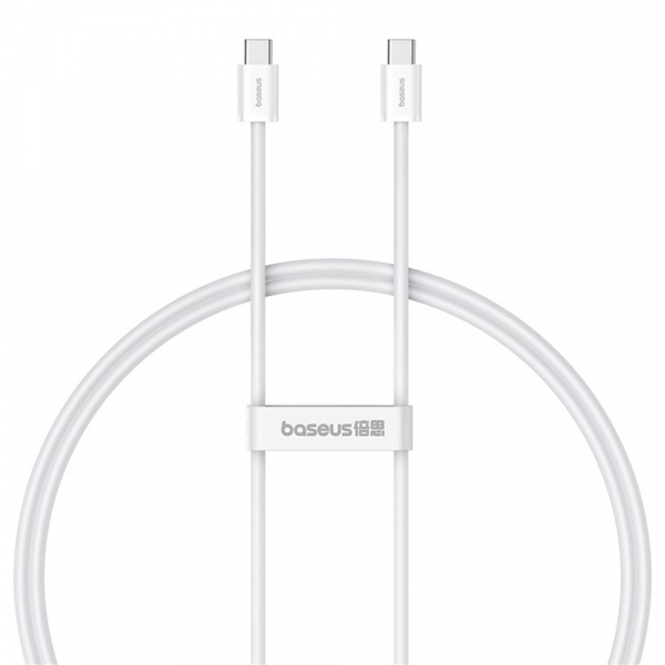 Cablu Date si Incarcare USB-C - USB-C Baseus Superior Series 2, 30W, 1m, Alb P10365200211-00