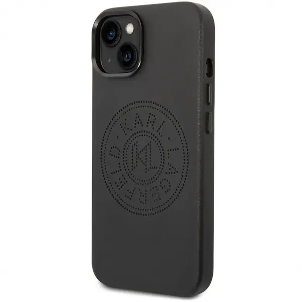Husa pentru Apple iPhone 14 Plus, Karl Lagerfeld, Perforated Logo, Neagra