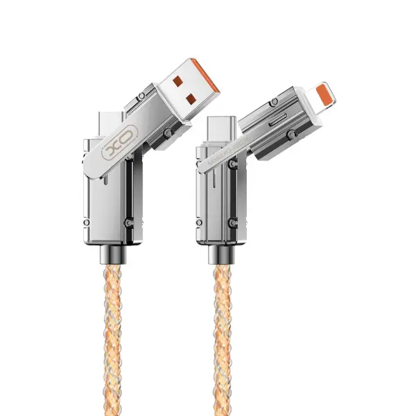 Cablu Date si Incarcare USB-C / USB-A - USB-C / Lightning XO Design NB276, 60W, 1m, Gri