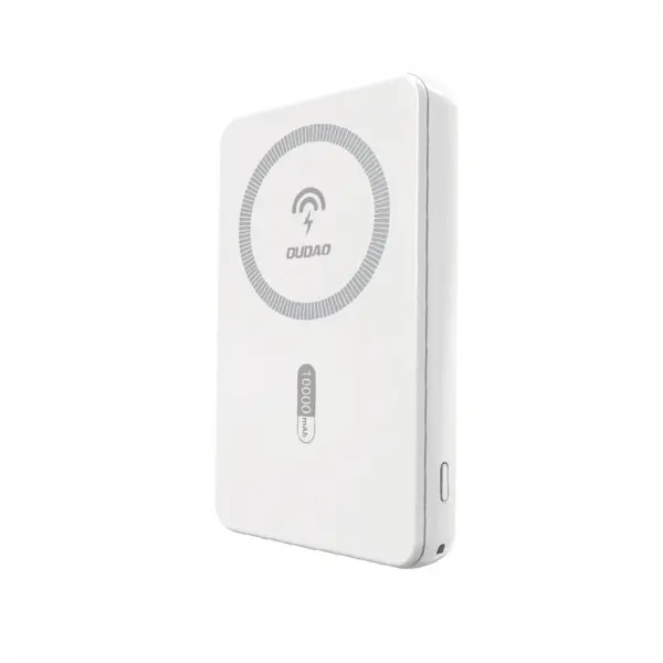 Baterie Externa Wireless Dudao K14S, 5000mAh, 20W, QC + PD + FQI, 1 x QI - 1 x USB-A - 1 x USB-C, Alba