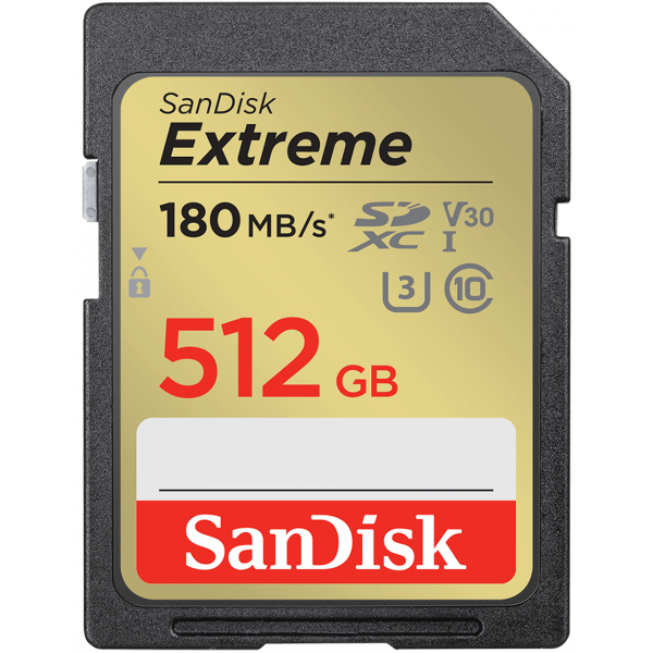 Card Memorie SDXC SanDisk Extreme, 512Gb, Clasa 10 / UHS-1 U3 SDSDXVV-512G-GNCIN