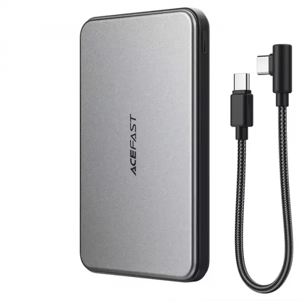 Baterie Externa Wireless Acefast M30, 5000mAh, 20W, PD + FQI, 1 x QI - 2 x USB-C, Neagra
