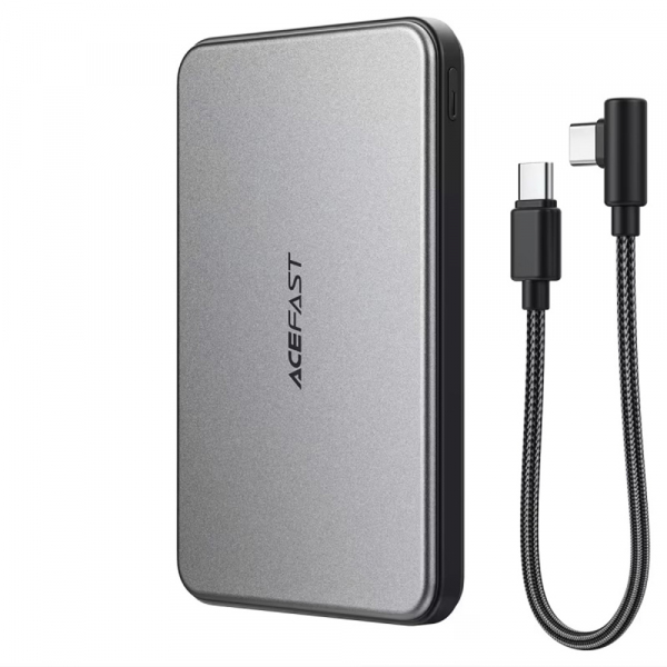 Baterie Externa Wireless Acefast M30, 5000mAh, 20W, PD + FQI, 1 x QI - 2 x USB-C, Neagra