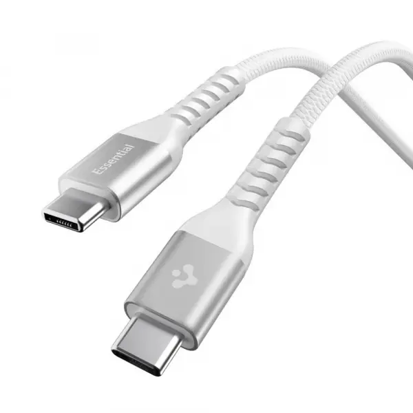 Cablu Date si Incarcare USB-C - USB-C Spigen EB10010CCA, 100W, 1m, Alb ACA11102