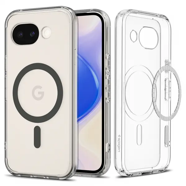Husa MagSafe pentru Google Pixel 10a, Spigen, Ultra Hybrid, Transparenta Gri ACS11277