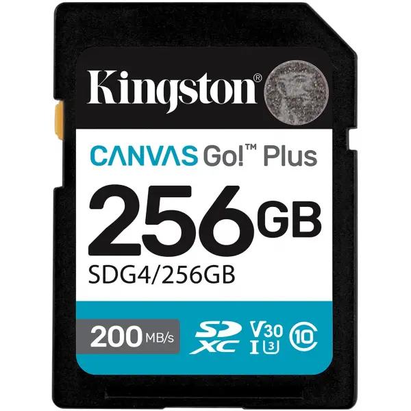Card Memorie SDXC Kingston Canvas Go Plus, 256Gb, Clasa 10 / UHS-1 U3 SDG4/256GB