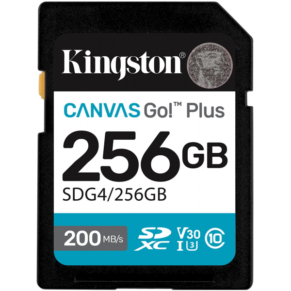 Card Memorie SDXC Kingston Canvas Go Plus, 256Gb, Clasa 10 / UHS-1 U3 SDG4/256GB