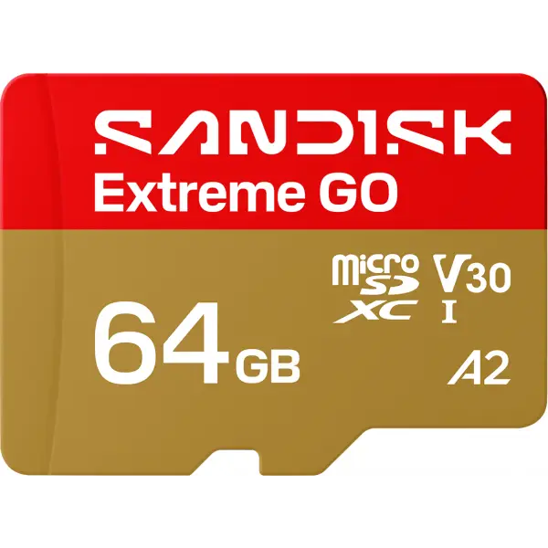 Card Memorie microSDXC SanDisk Extreme GO Android A2, 64Gb, Clasa 10 / UHS-1 U1 SDSQXGN-064G-GN6MN