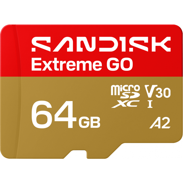 Card Memorie microSDXC SanDisk Extreme GO Android A2, 64Gb, Clasa 10 / UHS-1 U1 SDSQXGN-064G-GN6MN