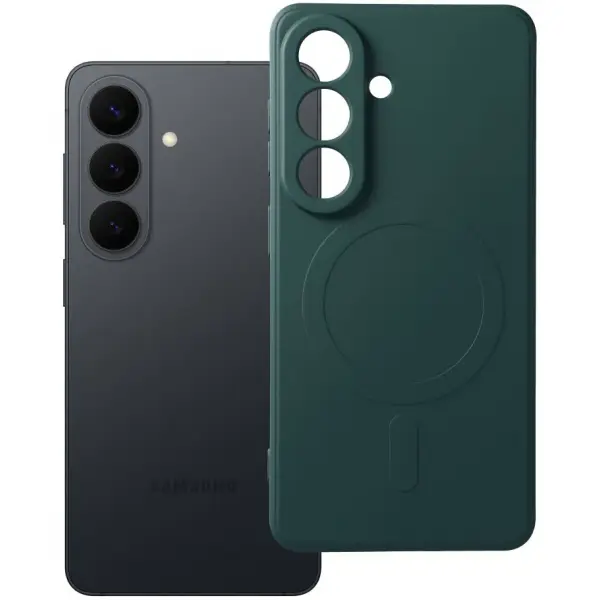 Husa MagSafe pentru Samsung Galaxy S26 S942, OEM, Silicone Mag, Verde