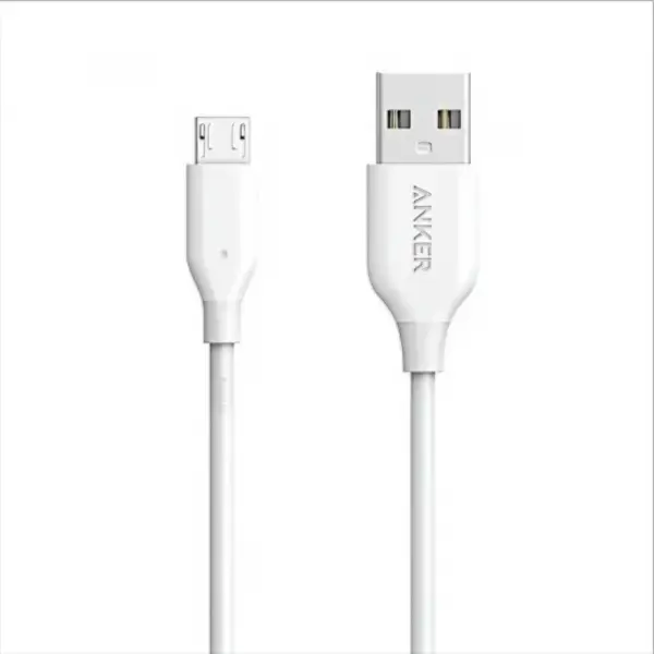 Cablu Date si Incarcare USB-A - microUSB Anker PowerLine, 18W, 1m, Alb A8132H21