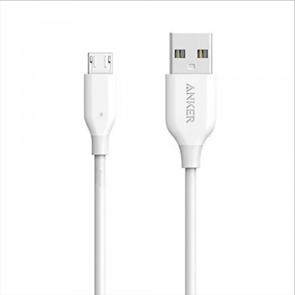 Cablu Date si Incarcare USB-A - microUSB Anker PowerLine, 18W, 1m, Alb A8132H21
